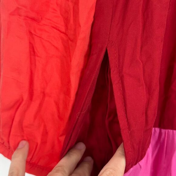 Marine Layer Maeve Colorblock Maxi Dress Multicolor TENCEL Pockets - Size M - Picture 6 of 11